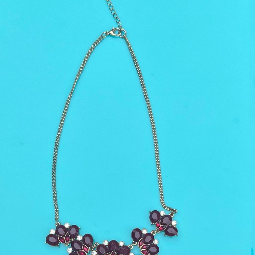 Rich Reds Flower Statement Necklace